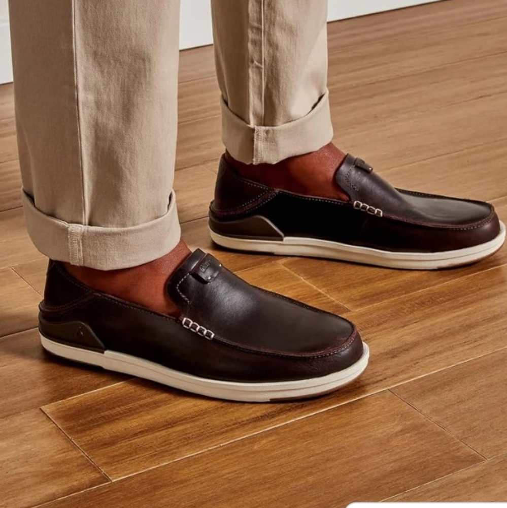 OluKai Men's Slip On Leather Shoes